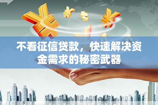 开鲁不看征信贷款，快速解决资金需求的秘密武器