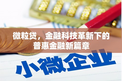 开鲁微粒贷，金融科技革新下的普惠金融新篇章