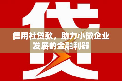 开鲁信用社贷款，助力小微企业发展的金融利器