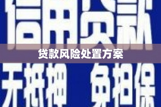 开鲁贷款风险处置方案